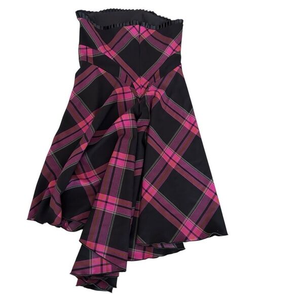 Diane Von Furstenberg Plaid Silk Dress Size 8 - Picture 4 of 5